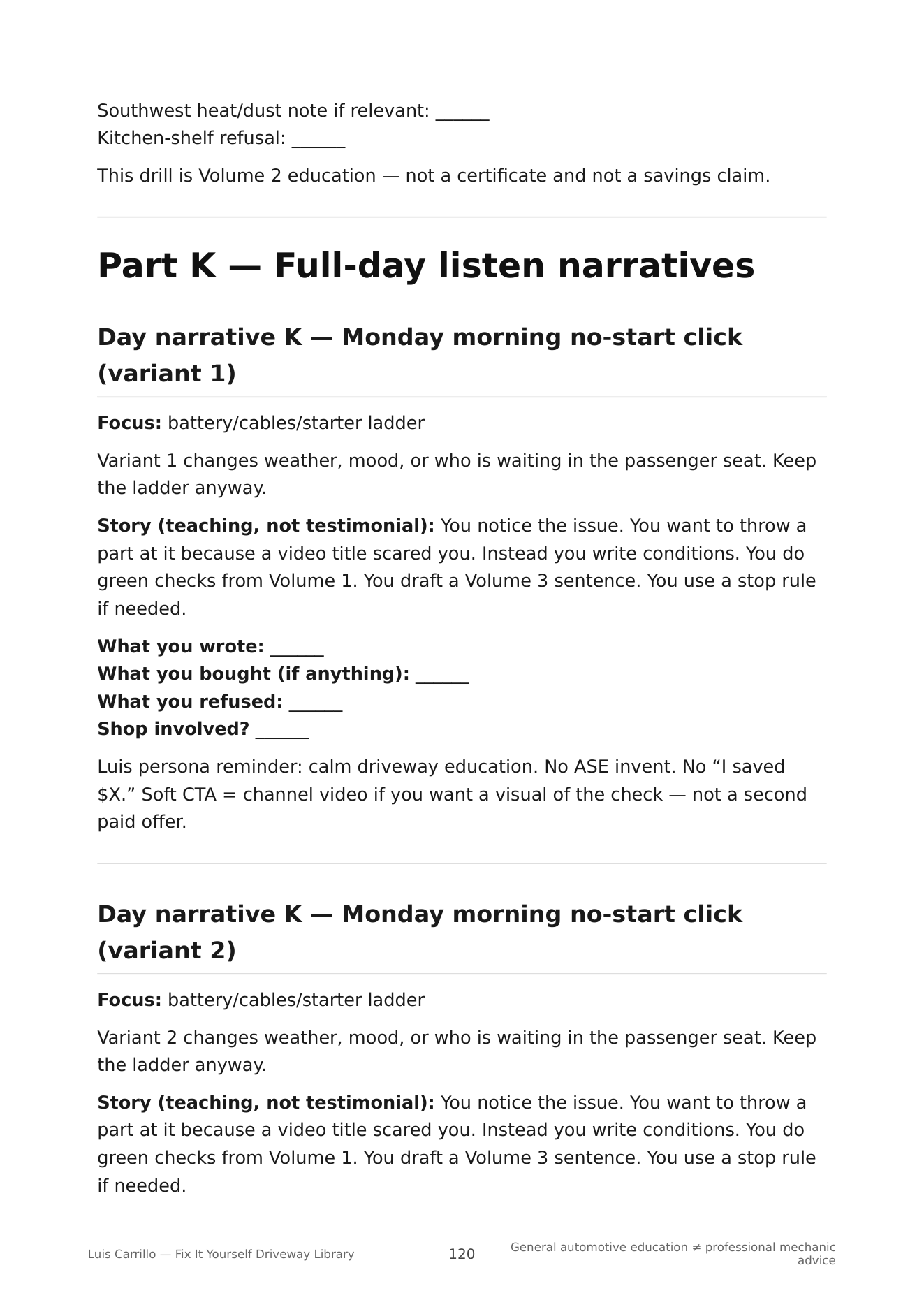 Volume 2 page 120 — Monday no-start listen narrative